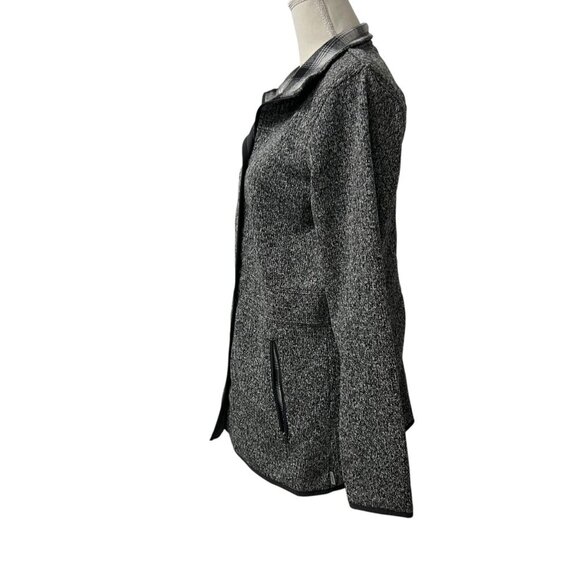 Eddie Bauer Gray & Black Plaid Collar Snap Front Jacket Size M - Picture 6 of 9